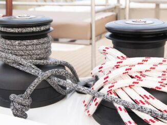 yacht with ropes